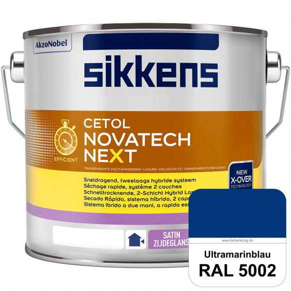 Cetol Novatech neXt (RAL 5002 Ultramarinblau) Schnelltrocknende Hybrid-Lasur mit höchster Wetterbest