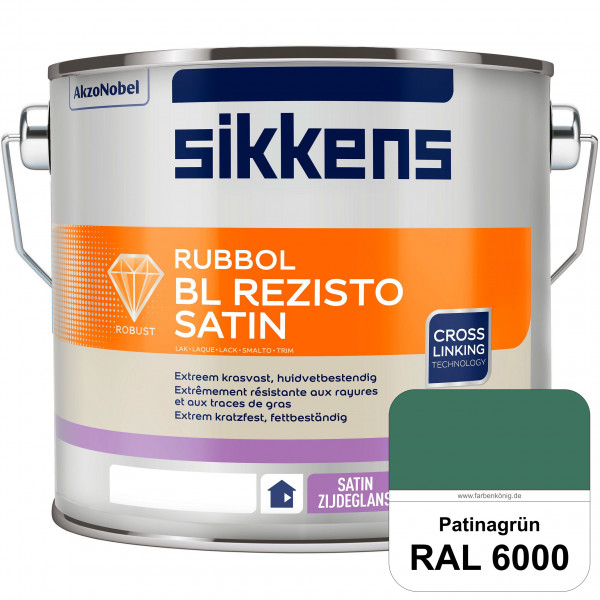 Rubbol BL Rezisto Satin (RAL 6000 Patinagrün) seidenglänzender und strapazierfähiger Lack (wasserbas