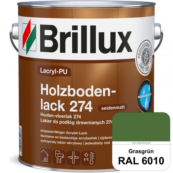 Lacryl-PU Holzbodenlack 274 (RAL 6010 Grasgrün) hochwertige & widerstandsfähige, deckende Versiegelu