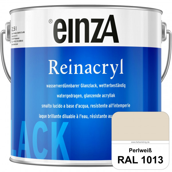 einzA Reinacryl (RAL 1013 Perlweiß) wetterbeständige glänzende Acryl-PU-Lackfarbe