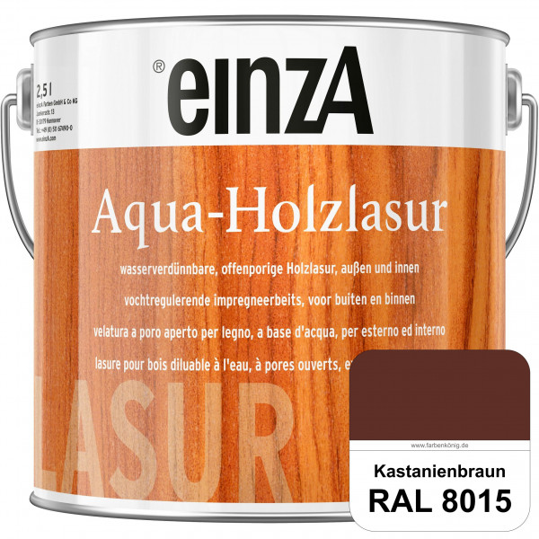 einzA Aqua-Holzlasur (RAL 8015 Kastanienbraun) wasserverdünnbare offenporige Holzlasur für Holzbaute