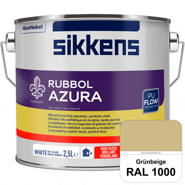 Rubbol Azura (RAL 1000 Grünbeige) hochglänzender Lack (löselmittelhaltig) innen & außen