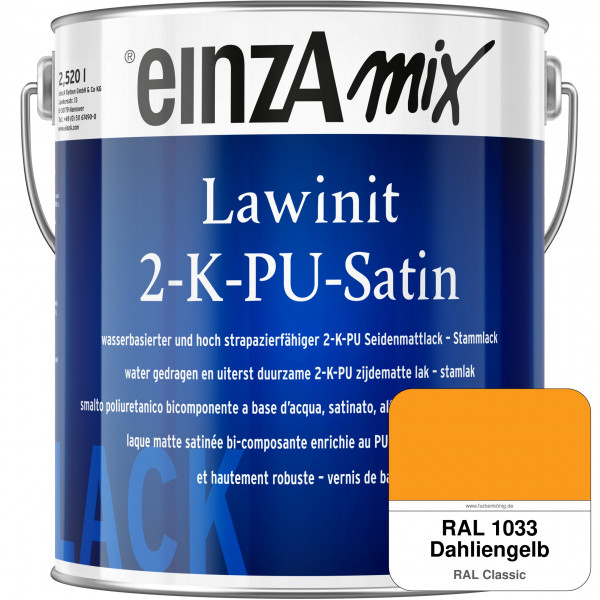 einzA Lawinit 2-K-PU Satin Stammlack (RAL 1033 Dahliengelb)