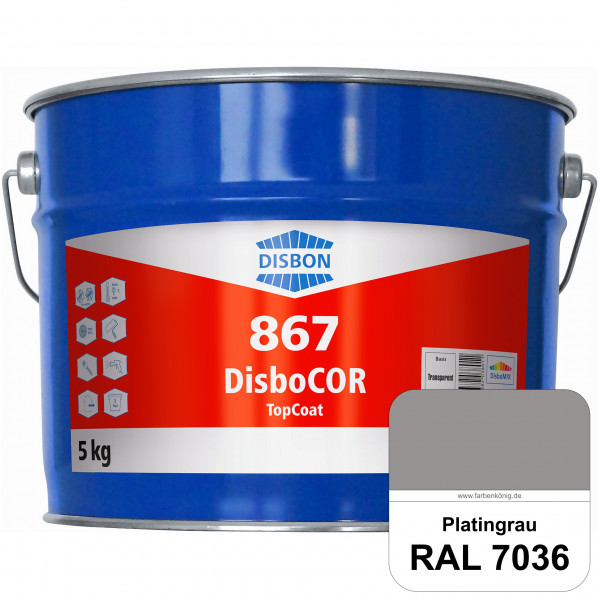 DisboCOR 867 TopCoat (RAL 7036 Platingrau) Anwendungsfreundliche Korrosionsschutz-Deckbeschichtung m