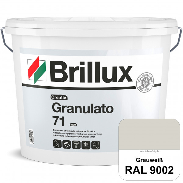 Creativ Granulato 71 (RAL 9002 Grauweiß) Verarbeitungsfertige, quarzgefüllte Dispersionsfarbe für de