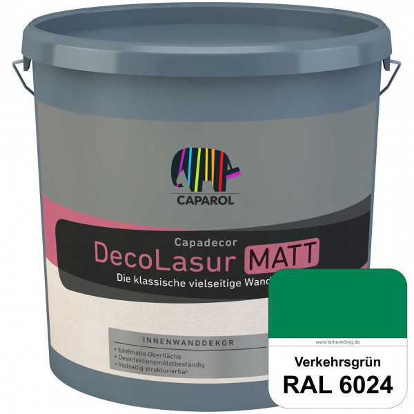 Capadecor DecoLasur Matt (RAL 6024 Verkehrsgrün) Matte Lasurfarbe auf Dispersionsbasis (innen)
