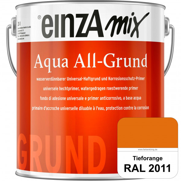 einzA Aqua All-Grund (RAL 2011 Tieforange) Wasserverdünnbarer Haftgrund & Korrosionsschutz-Primer