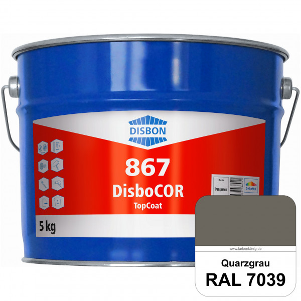 DisboCOR 867 TopCoat (RAL 7039 Quarzgrau) Anwendungsfreundliche Korrosionsschutz-Deckbeschichtung mi