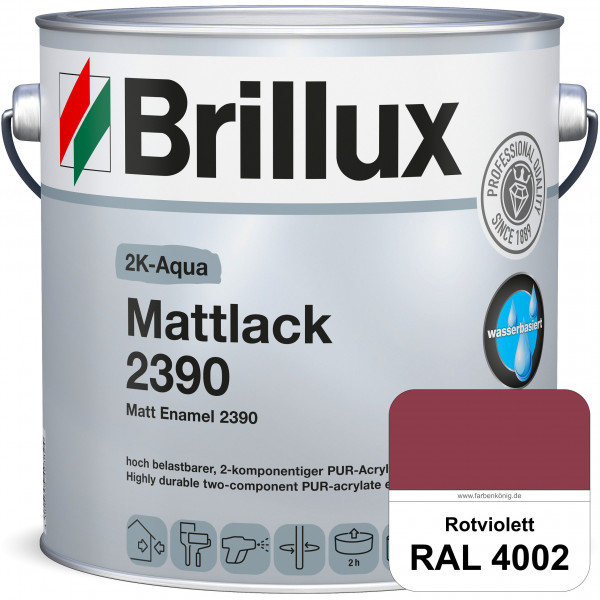 2K-Aqua Mattlack 2390 (RAL 4002 Rotviolett) mechanisch und chemisch hoch belastbar für außen & innen