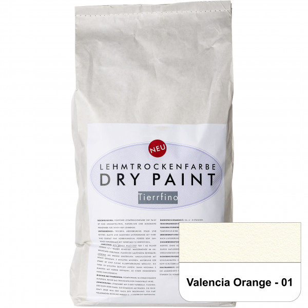 DRY-PAINT Lehmtrockenfarbe - Valencia Orange - 01