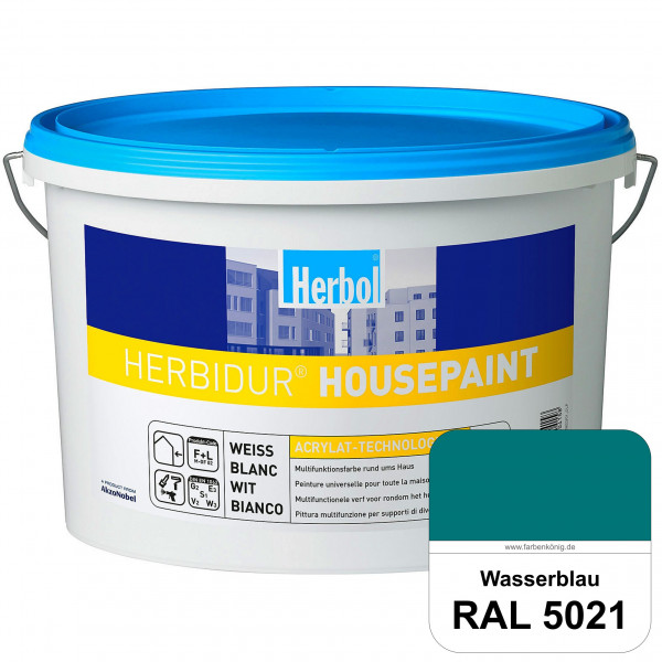 Herbidur Housepaint (RAL 5021 Wasserblau) seidenmatte Reinacrylat-Fassadenfarbe