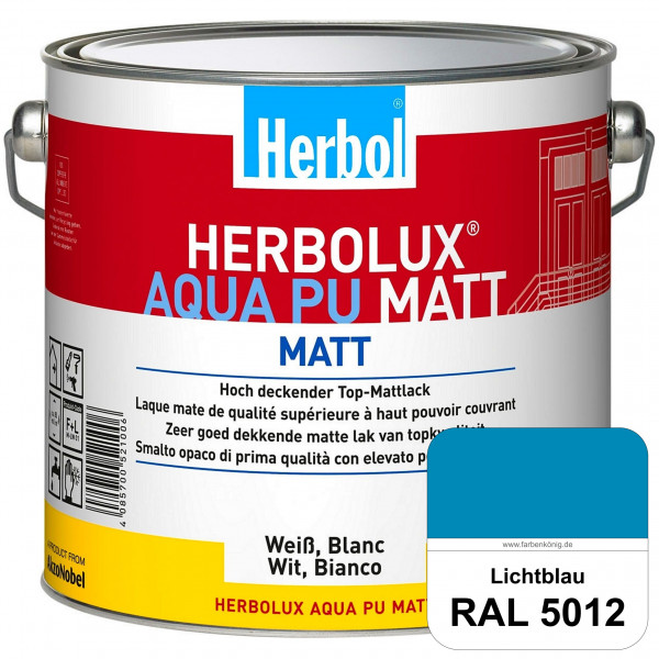 Herbolux Aqua PU Matt (RAL 5012 Lichtblau) Top-PU-Mattlack auf Wasserbasis (Innen)