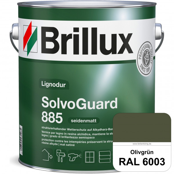 SolvoGuard 885 (RAL 6003 Olivgrün) deckende oder lasierende seidenmatte Alkydharz-Holzfarbe für auße