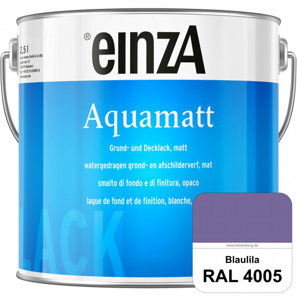 einzA Aquamatt (RAL 4005 Blaulila) Wasserverdünnbare Vorstreichfarbe & matte Lackfarbe