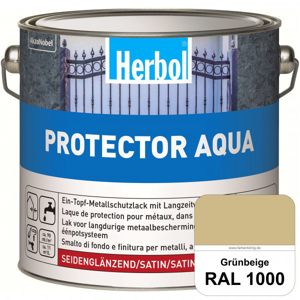 Protector Aqua (RAL 1000 Grünbeige) Lack für Eisen, Stahl und NE-Metalle (Innen&Außen)
