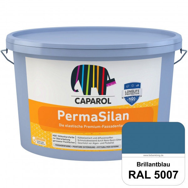 PermaSilan (RAL 5007 Brillantblau) Elastische, diffusionsoffene Fassadenfarbe mit integrierter Nano-