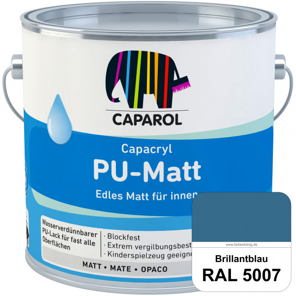 Capacryl PU-Matt (RAL 5007 Brillantblau) tuchmatter & wasserbasierter Lack