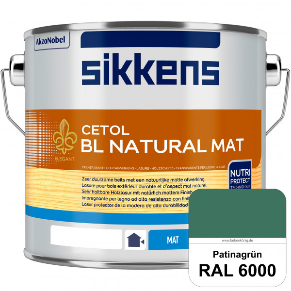 Cetol BL Natural Mat (RAL 6000 Patinagrün) Matte, wasserverdünnnbare Dünnschichtlasur