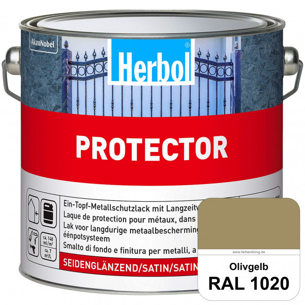 Protector (RAL 1020 Olivgelb) Seidenglänzende Spezialbeschichtung für Eisen- und NE-Metalle (außen)