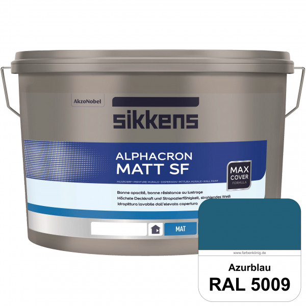 Alphacron Matt SF (RAL 5009 Azurblau) stumpfmatte & hochwertige Premium-Wandfarbe (innen)