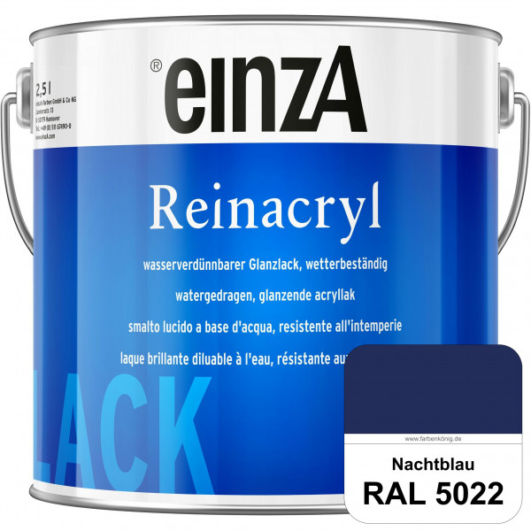 einzA Reinacryl (RAL 5022 Nachtblau) wetterbeständige glänzende Acryl-PU-Lackfarbe