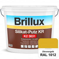 Silikat-Putz KR K2 3631 (RAL 1012 Zitronengelb) Dekorativer Kratzputz auf Silikatbasis