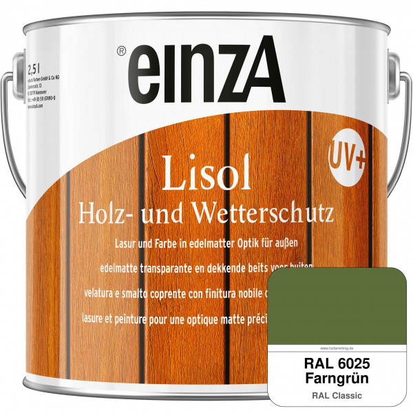 einzA Lisol Holz- und Wetterschutz Lasur und Farbe (RAL 6025 Farngrün)