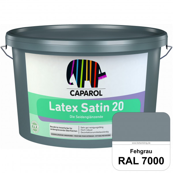 Latex Satin 20 (RAL 7000 Fehgrau) strapazierfähige seidenglänzende Latexfarbe (Innen)