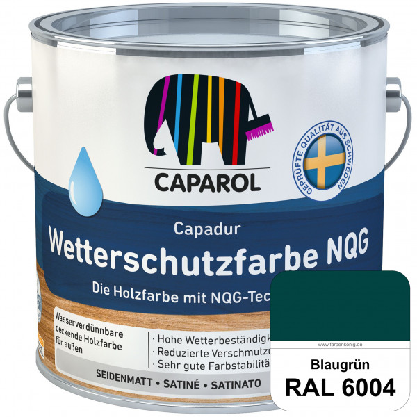 Capadur Wetterschutzfarbe NQG (RAL 6004 Blaugrün) Holzfarbe mit NQG-Technologie wasserbasiert für au