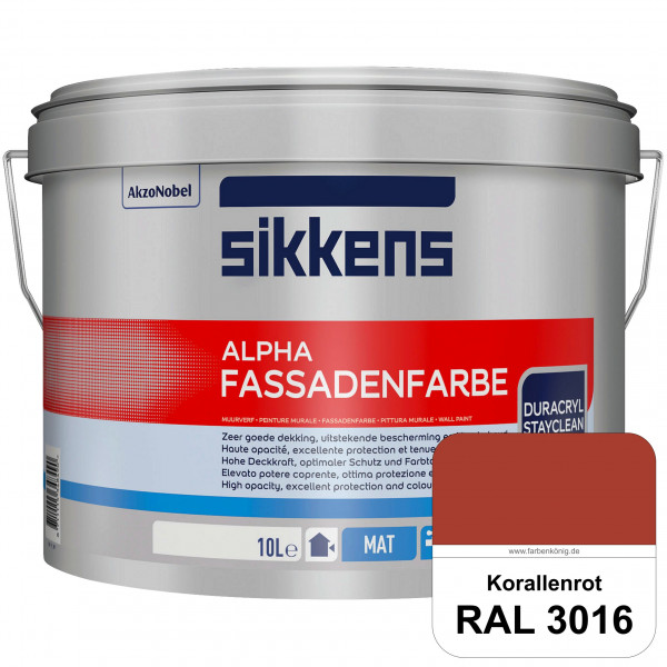 Alpha Fassadenfarbe (RAL 3016 Korallenrot)