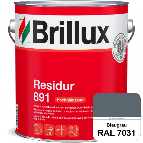 Residur 891 (RAL 7031 Blaugrau) widerstandsfähige, schnell trocknender Lack für grundierte Metallbau