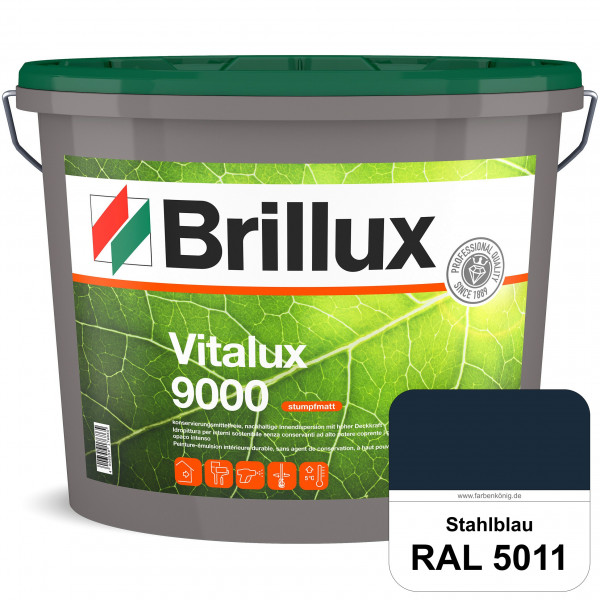 Vitalux 9000 (RAL 5011 Stahlblau) konservierungsmittelfreie Innendispersion für Kinder- & Schlafzimm