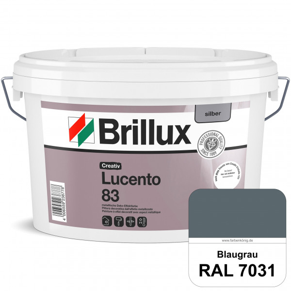 Creativ Lucento 83 (RAL 7031 Blaugrau) Strapazierfähige Deko-Effektfarbe mit metallischer Oberfläche