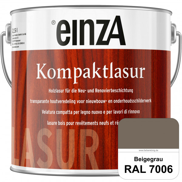 einzA Kompaktlasur (RAL 7006 Beigegrau) Lasuranstrich für den Neu- und Renovieranstrich