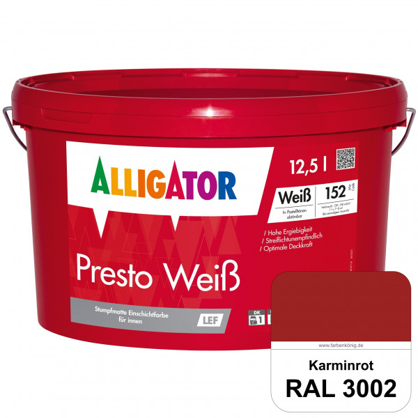 Presto Weiß LEF (RAL 3002 Karminrot)