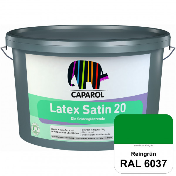 Latex Satin 20 (RAL 6037 Reingrün) strapazierfähige seidenglänzende Latexfarbe (Innen)