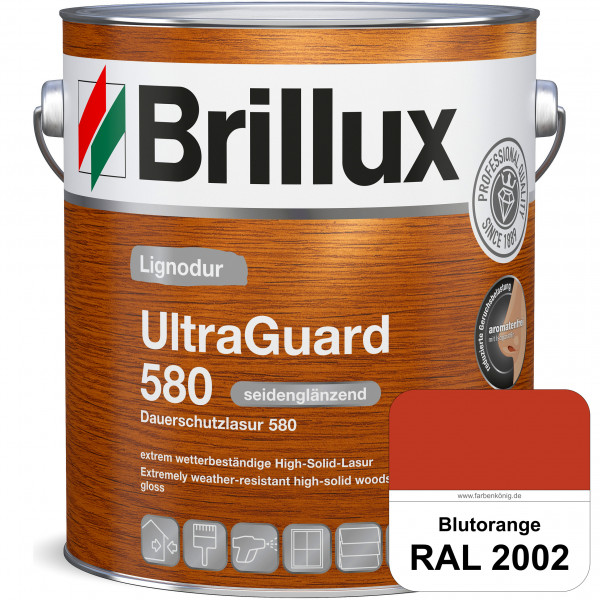 Lignodur UltraGuard 580 (Dauerschutzlasur 580) RAL 2002 Blutorange