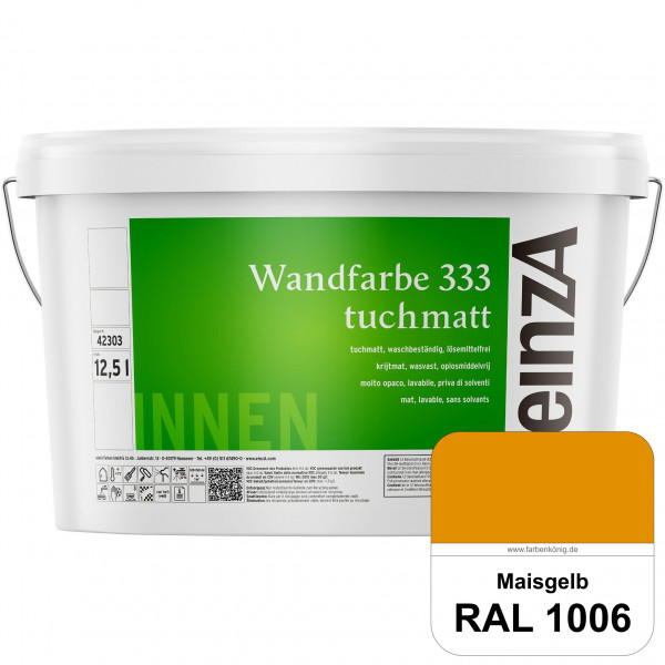 einzA Wandfarbe 333 tuchmatt (RAL 1006 Maisgelb) Hochdeckende, waschbeständige Wandfarbe