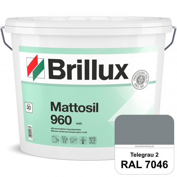 Mattosil Fassadenfarbe 960 (RAL 7046 Telegrau 2) wetterbeständige, matte und siliconverstärkte Dispe