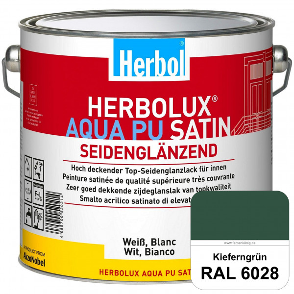 Herbolux Aqua PU Satin (RAL 6028 Kieferngrün) Wasserverdünnbarer Top-PU-Seidenglanzlack (Innen)