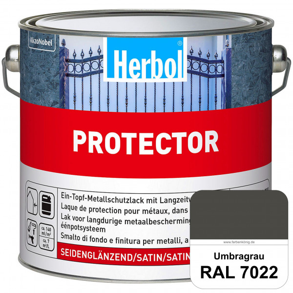 Protector (RAL 7022 Umbragrau) Seidenglänzende Spezialbeschichtung für Eisen- und NE-Metalle (außen)