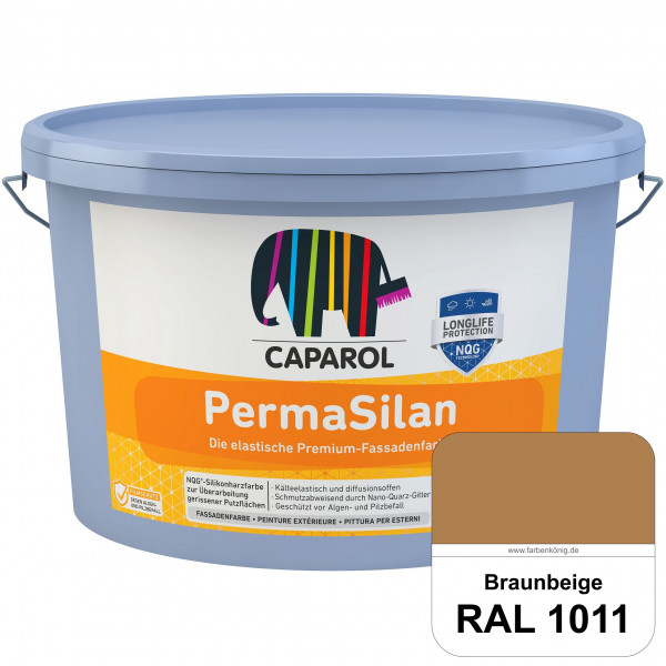 PermaSilan (RAL 1011 Braunbeige) Elastische, diffusionsoffene Fassadenfarbe mit integrierter Nano-Qu