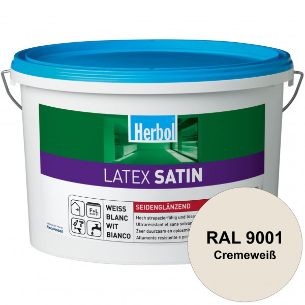 Latex Satin (RAL 9001 Cremeweiß) Seidenglänzende Latexfarbe mit hoher Strapazierfähigkeit