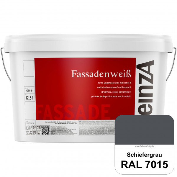 einzA Fassadenweiß (RAL 7015 Schiefergrau) Sil-Fassadenfarbe gegen Schmutz & Vergrünung