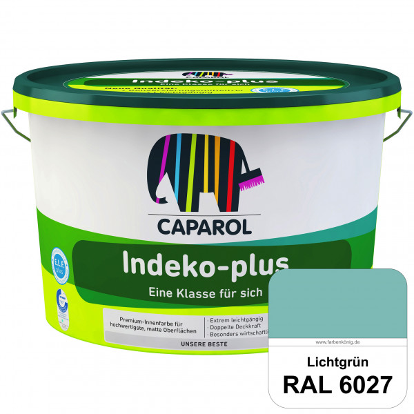 Indeko-plus (RAL 6027 Lichtgrün) doppeldeckende matte & hochwertige Innenfarbe