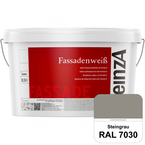 einzA Fassadenweiß (RAL 7030 Steingrau) Sil-Fassadenfarbe gegen Schmutz & Vergrünung