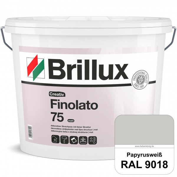 Creativ Finolato 75 (RAL 9018 Papyrusweiß) Verarbeitungsfertige, quarzgefüllte Dispersionsfarbe für