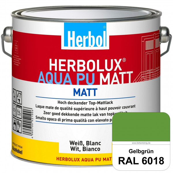 Herbolux Aqua PU Matt (RAL 6018 Gelbgrün) Top-PU-Mattlack auf Wasserbasis (Innen)
