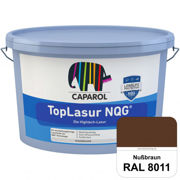 TopLasur NQG® (RAL 8011 Nussbraun) Verarbeitungsfertige Lasur auf Basis der Nano-Quarz-Gitter Techno