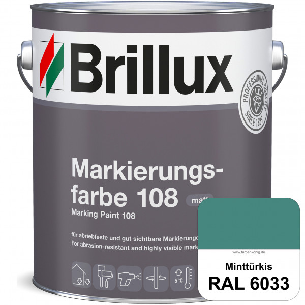 Markierungsfarbe 108 (RAL 6033 Minttürkis) Markierungsfarbe für Asphalt, Betonböden, Zementestrichen